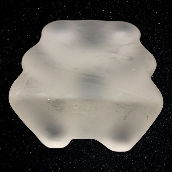 Vintage Art Glass Frosted Crystal Bear Figurine Clear 4”T 3.5”W - Picture 7 of 7